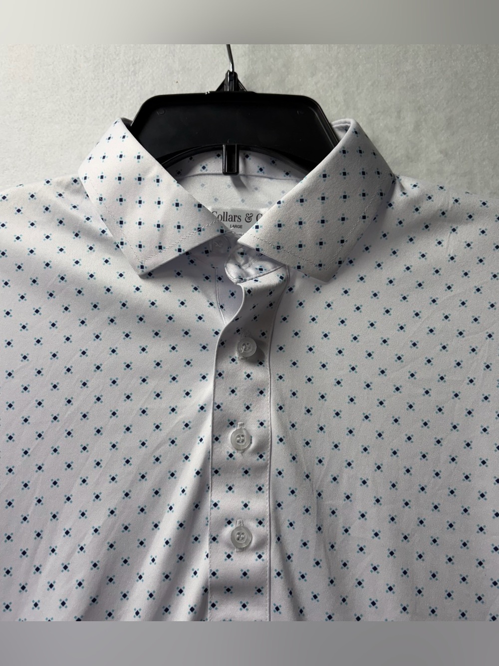 Collars and Co. Dress Collar Polo Shirt Mens Size Large White Golf Performance - Picture 2 of 7